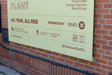 Fototapeta premium sign outside The Power Plant Contemporary Art Gallery at Harbourfront Centre, 231 Queens Quay W, Toronto