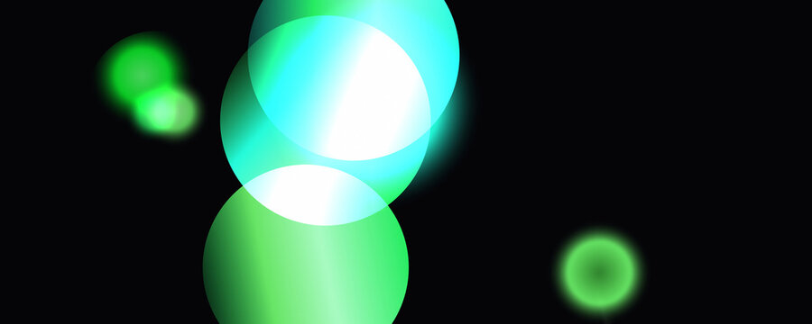 Orbes lumineux et cercles fluorescents : bulles color&eacute;es, halos n&eacute;ons, brillance et scintillement dans l'espace