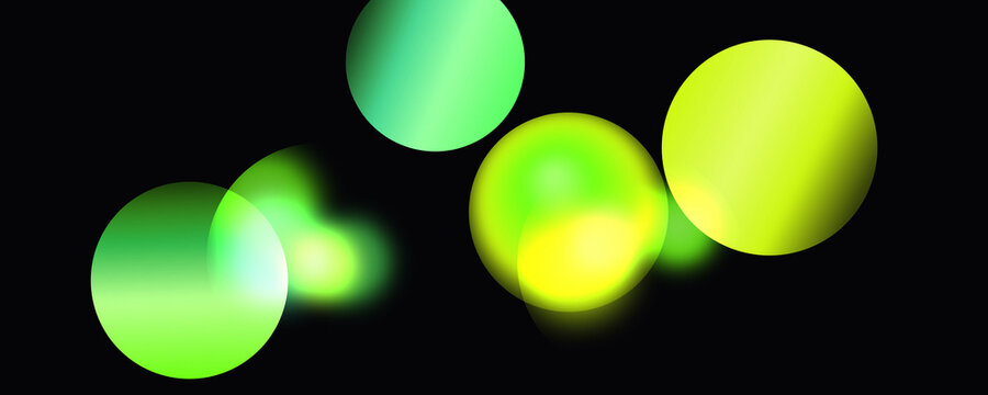 Orbes lumineux et cercles fluorescents : bulles color&eacute;es, halos n&eacute;ons, brillance et scintillement dans l'espace