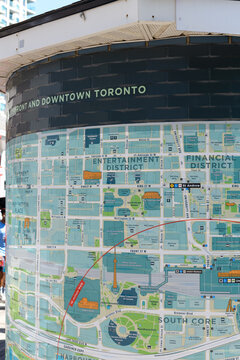 large Waterfront and Downtown Toronto map near Harbourfront Centre