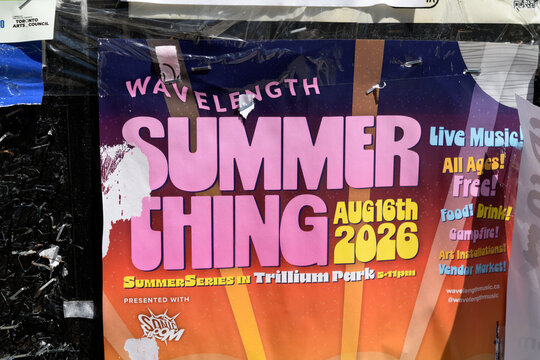 close-up of a poster in Toronto (Trillium Park, Wavelength Summer Thing)