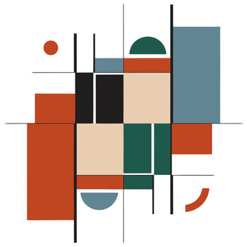 Abstract geometric De Stijl inspired modular grid layout vector