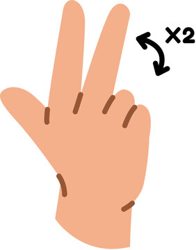 Sign Language Number 13 Hand Gesture Counting Illustration for Deaf Communication Education