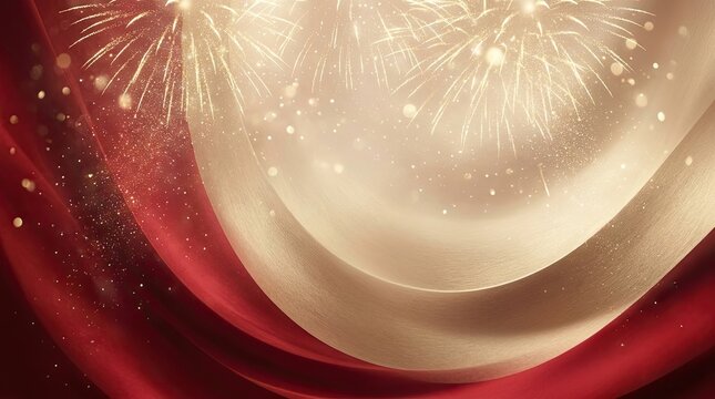 Abstract background featuring flowing red and white silk fabric textures perfect for celebrating the annual singapore national day event