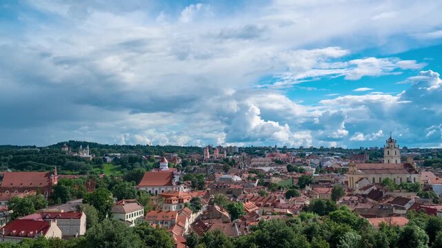 Cityscape time lapse of Vilnius, Lithuania