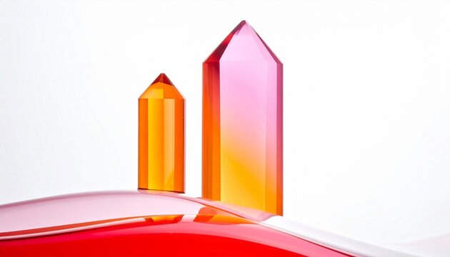 Abstract translucent geometric bars on wavy orange‑yellow surface, vivid artistic composition.