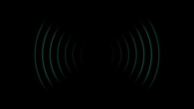 Green concentric circles abstract animation loops rings over black. Concentric circles pattern provides vibrant futuristic background art. Abstract loop is sleek.