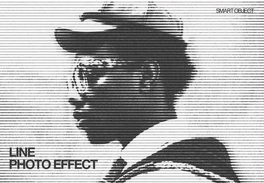 Horizontal Line Distortion Photo Effect Poster Template