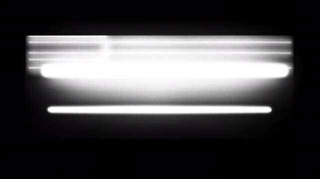 Minimal abstract animation featuring a glowing light bar and box shape emerging from darkness, ideal for elegant logo reveals, intros, and corporate branding. Seamless loopable motion graphics perfect