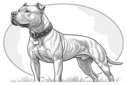 American Pit Bull Terrier standing calmly