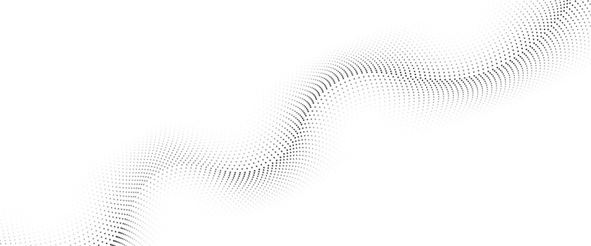 Abstract halftone wave dotted background. Futuristic twisted grunge pattern, dot, circles. Vector modern optical pop art texture for posters, business cards, cover,ilustration