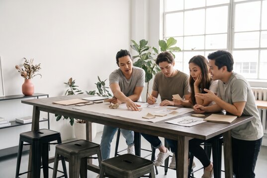 Small Group Working Together In Workshop Breakout
