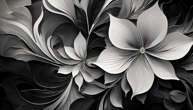 Abstract Black And White Flower Background