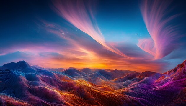 Dramatic Play Of Colors And Light In A Textured Background At Dusk