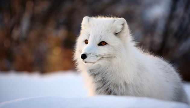 Arctic Fox In Winter Background