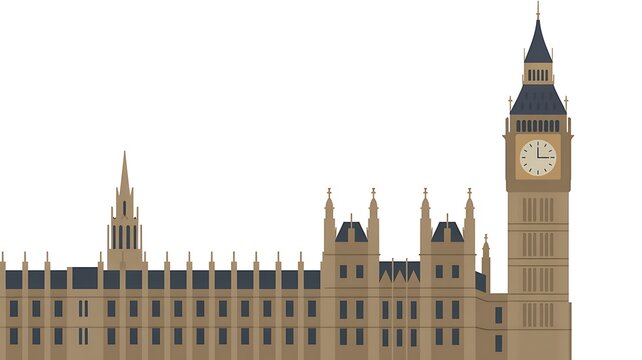 Big ben clock tower and houses of parliament in london