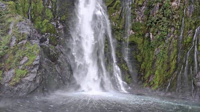 Stirling falls in Milford Sound, New Zealand	
