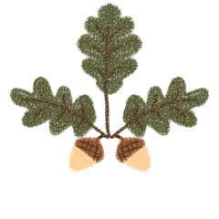 oak branch with acorns clipart isolated on transparent background © Alisya