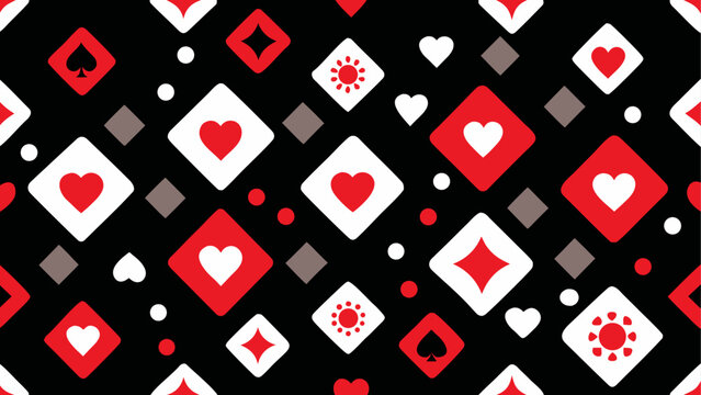 A mesmerizing pattern of red and black playing card suit diamonds