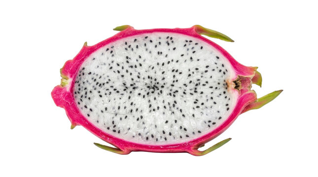 Dragon fruit slice on a transparent background PNG file