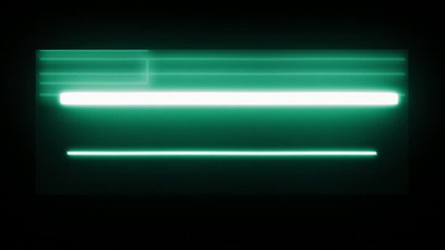 Minimal abstract animation featuring a glowing light bar and box shape emerging from darkness, ideal for elegant logo reveals, intros, and corporate branding. Seamless loopable motion graphics perfect