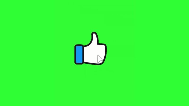 Animated like button click effect for social media engagement, video content, live streams, apps, and user interface motion graphics.
