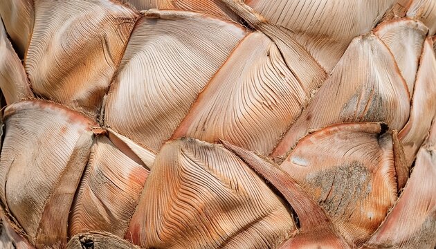 Close Up Of Palm Tree Bark Texture Natural Beige Color Tropical Palm Trunck For Background