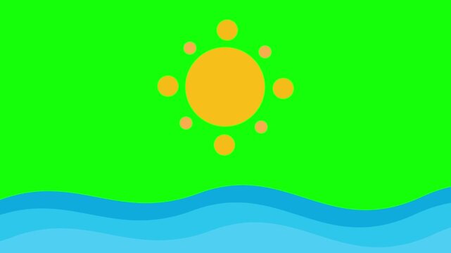 Boat Swimming with Ocean on Chroma Key for Compositing