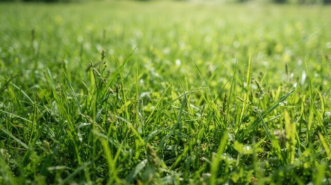 A lush green grass field background representing natural serenity and peace for world mental health day awareness campaigns promoting wellness and mindfulness in our daily lives