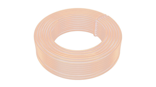 Copper wire coil isolated on white background