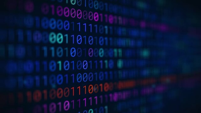 Abstract Digital Binary Code Stream. Technology and Data Concept.