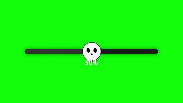 Green Loading Bar Skull Percentage Progress Motion Graphic Animation
