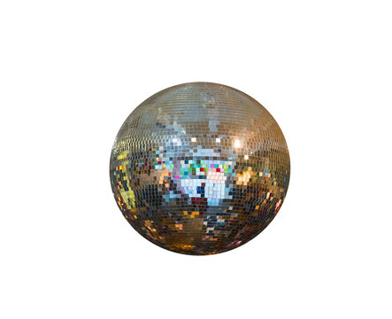 Party disco mirror ball isolated white background