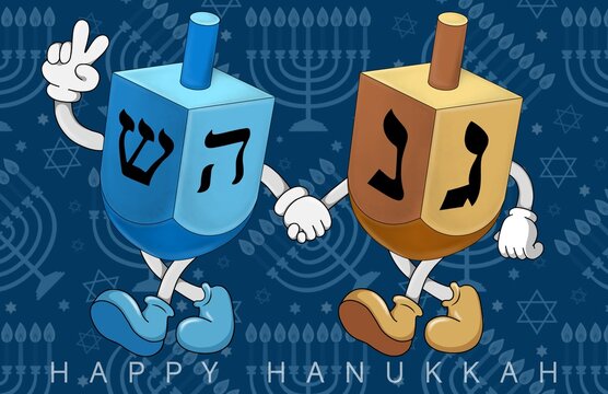 Happy Hanukkah Funny Dreidel Happy Chanukah.