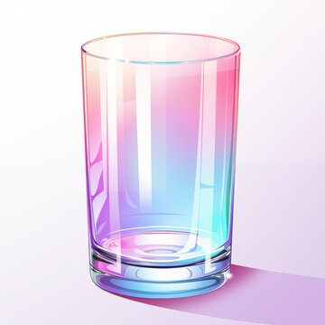 Colorful gradient glass with a glossy finish on a soft background