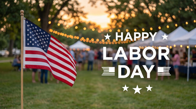 American flag labor day bbq outdoor celebration picnic happy labor day bbq party. American patriotic labour day celebration. happy summer family backyard party, bar-b-q grill cookout picnic