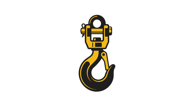 Industrial Heavy Duty Crane Lifting Hook Vector Illustration