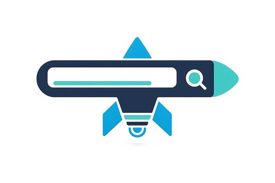 Search bar combined with rocket icon for fast web optimization
