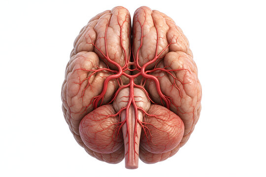 Detailed cerebral blood vessel anatomy of the brain