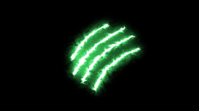 red color claw effect animated animal scratch effect flaming scratch light effect 4k neon fire scratch looping ,fire slash effect on black background.4k video animation.