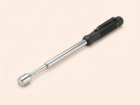 Telescopic Magnetic Pickup Tool with Black Handle and Metal Rod