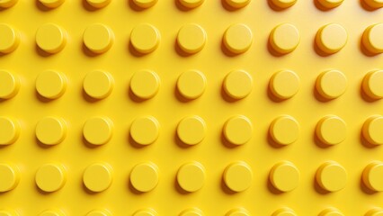 Naklejka premium Yellow LEGO brick surface with circular studs pattern