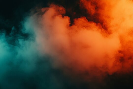 Abstract Cinematic Background Featuring Orange Glow Soft Smoke And Dramatic Dark Gradient Texture