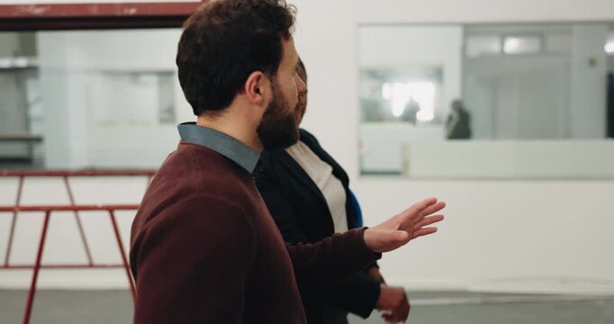 Team, architect and talk with people in building for inspection, construction progress and review. Partner, project code regulations and renovation evaluation with employees for update and advice