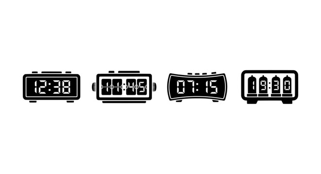 Retro Digital and Flip Clocks, Vintage Timekeeping Devices, Mid-Century Modern Alarm Gadgets