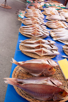 Dried fish Red Tile fish at a South Korean market in Busan