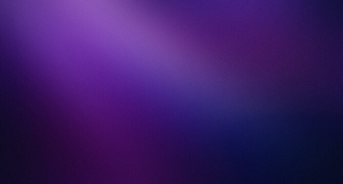 Abstract dark luxury background with glowing neon purple violet top-left light beam deep indigo blue shadow gradient and vintage grainy noise texture