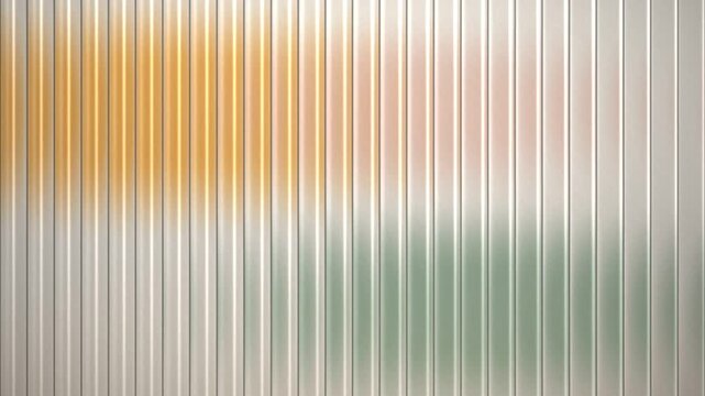 Fluted reeded glass panel with soft moving colour light, seamless looping background