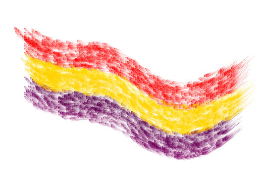 Bandera de la Rep&uacute;blica Espa&ntilde;ola Colores abstractos, rojo, amarillo y lila difuminados 