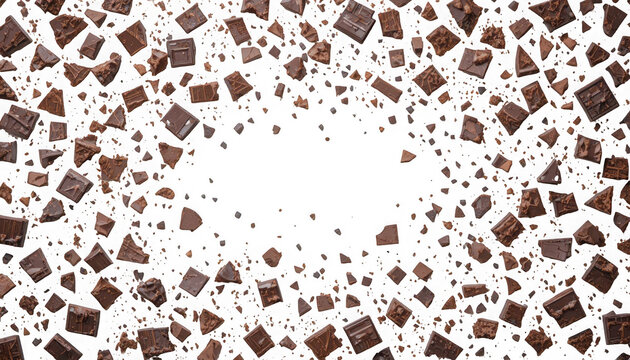 Infinite pattern of chocolate squares radiating outward from a central white void in a seamless, repeating design.